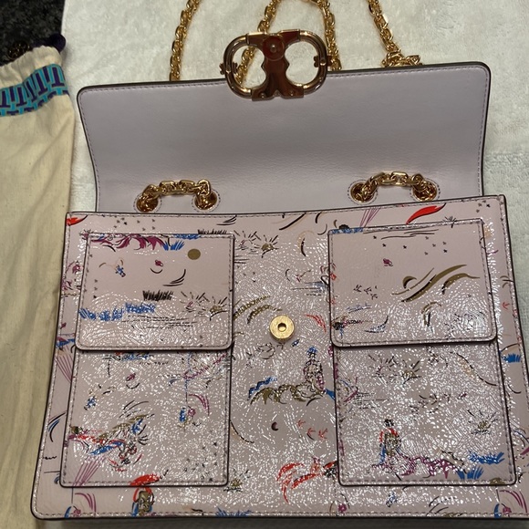 Tory Burch Ladies Light Lavender Medium Size Purse with 2 Pockets in front. - Picture 2 of 5